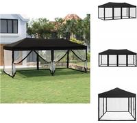 vidaXL Tente de réception pliable avec parois latérales Noir 3x6 m - Pavillons & Tentes de réception