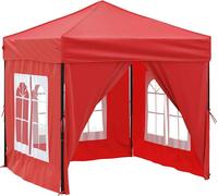 vidaXL Tente de réception pliable avec parois latérales rouge 2x2 m