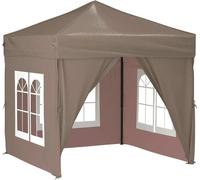 vidaXL Tente de réception pliable avec parois latérales Taupe 2x2 m