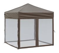 vidaXL Tente de réception pliable avec parois latérales Taupe 2x2 m