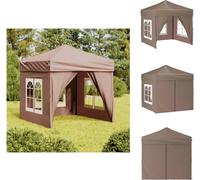 vidaXL Tente de réception pliable avec parois latérales Taupe 2x2 m - Pavillons & Tentes de réception