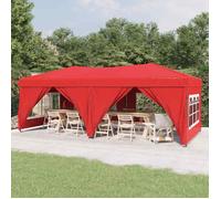 vidaXL Tente de réception pliable avec parois Rouge 3x6 m 93548