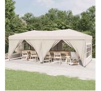 vidaXL Tente de réception pliante 93543 avec parois latérales 3x6 m Crème