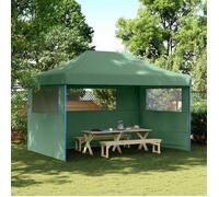 vidaXL Tente de réception pliable Pop-Up avec 3 panneaux latéraux vert