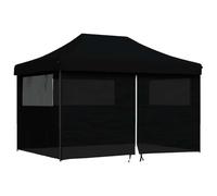 vidaXL Tente de réception Pliable escamotable 4 parois latérales Noir, Tente, Tente à auvent, auvent de Gazebo, Tente Gazebo, Tente de Jardin