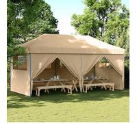 vidaXL Tente de réception pliable Pop-Up avec 4 panneaux latéraux Beige