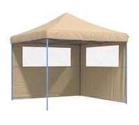 vidaXL Tente de réception pliable Pop-Up avec 2 parties latérales Beige