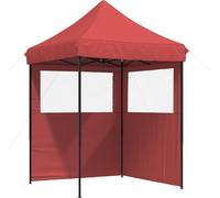 vidaXL Tente de réception pliable Pop-Up avec 2 parties latérales rouge bourgogne