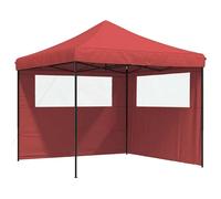 vidaXL Tente de réception pliable Pop-Up avec 2 parties latérales rouge bourgogne