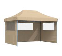 vidaXL Tente de réception pliable Pop-Up avec 3 panneaux latéraux Beige