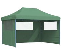 vidaXL Tente de réception pliable Pop-Up avec 3 panneaux latéraux vert