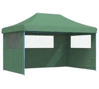 vidaXL Tente de réception pliable Pop-Up avec 3 panneaux latéraux vert