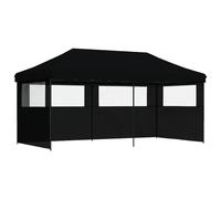 vidaXL Tente de réception pliable Pop-Up avec 3 parties latérales noire