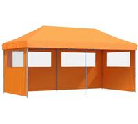 vidaXL Tente de réception pliable Pop-Up avec 3 parties latérales Orange