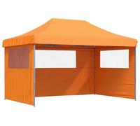 vidaXL Tente de réception pliable Pop-Up avec 3 parties latérales Orange