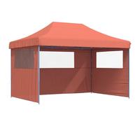 vidaXL Tente de réception pliable Pop-Up avec 3 parties latérales Terracota