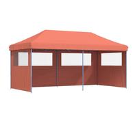 vidaXL Tente de réception pliable Pop-Up avec 3 parties latérales Terracota