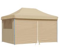 vidaXL Tente de réception pliable Pop-Up avec 4 panneaux latéraux Beige