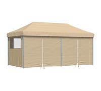vidaXL Tente de réception pliable Pop-Up avec 4 panneaux latéraux Beige