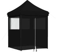 vidaXL Tente de réception pliable Pop-Up avec 4 panneaux latéraux noir