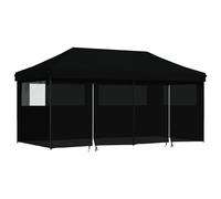 vidaXL Tente de réception pliable Pop-Up avec 4 panneaux latéraux noir