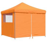 vidaXL Tente de réception pliable Pop-Up avec 4 panneaux latéraux Orange