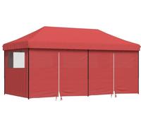 vidaXL Tente de réception pliable Pop-Up avec 4 panneaux latéraux rouge bourgogne
