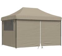 vidaXL Tente de réception pliable Pop-Up avec 4 panneaux latéraux Taupe