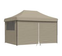vidaXL Tente de réception pliable Pop-Up avec 4 panneaux latéraux Taupe