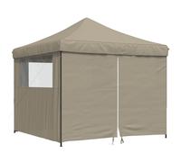 Vidaxl Partytent Popup pliable avec 4 parois latérales Taupe