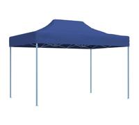 vidaXL Tente de Réception Pliable Professionnelle Tonnelle de Jardin Tonnelle de Patio Pavillon de Terrasse Auvent d'Extérieur 3x4 m Acier Bleu