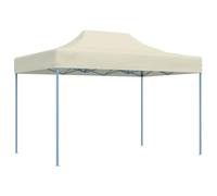vidaXL Tente de Réception Pliable Professionnelle Tonnelle de Jardin Tonnelle de Patio Pavillon de Terrasse Auvent d'Extérieur 3x4 m Acier Crème