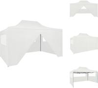 vidaXL Tente de réception pliante avec 4 panneaux latéraux 3x4,5 m Blanc - Pavillons & Tentes de réception