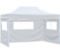 vidaXL Tente de réception pliante avec 4 parties latérales 3x4,5 m blanche