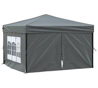 vidaXL Tente de réception pliante avec parois latérales anthracite 3x3 m
