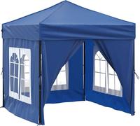 vidaXL Tente de réception pliante avec parois latérales Bleu 2x2 m