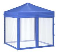vidaXL Tente de réception pliante avec parois latérales Bleu 2x2 m