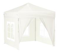 vidaXL Tente de réception pliante avec parois latérales Crème 2x2 m