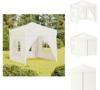 vidaXL Tente de réception pliante avec parois latérales Crème 2x2 m - Pavillons & Tentes de réception