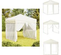 vidaXL Tente de réception pliante avec parois latérales Crème 2x2 m - Pavillons & Tentes de réception