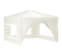 vidaXL Tente de réception pliante avec parois latérales Crème 3x3 m