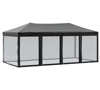 vidaXL Tente de réception pliante avec parois latérales noire 3x6 m