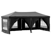 vidaXL Tente de réception pliante avec parois latérales noire 3x6 m