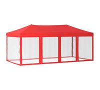 vidaXL Tente de réception pliante avec parois latérales rouge 3x6 m