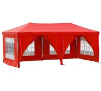 vidaXL Tente de réception pliante avec parois latérales rouge 3x6 m
