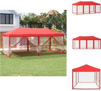 vidaXL Tente de réception pliante avec parois latérales rouge 3x6 m - Pavillons & Tentes de réception