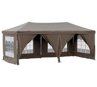 vidaXL Tente de réception pliante avec parois latérales Taupe 3x6 m