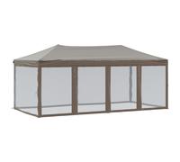vidaXL Tente de réception pliante avec parois latérales Taupe 3x6 m