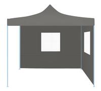 vidaXL Tente de réception pliante Pop-Up avec 2 parois latérales 3 x 3 m Anthracite