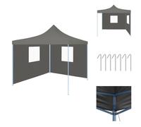 vidaXL Tente de réception pliante Pop-Up avec 2 parois latérales 3 x 3 m Anthracite - Pavillons & Tentes de réception